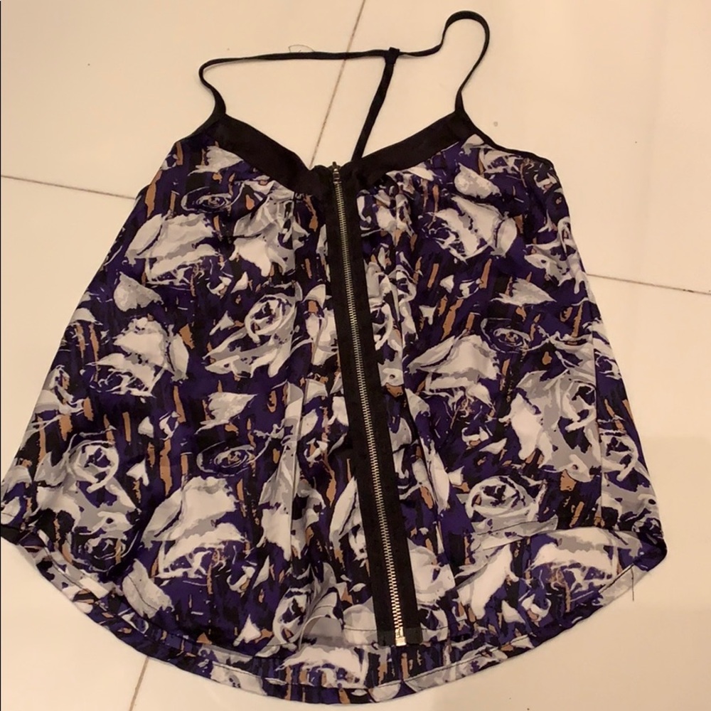 Blue, black and white Tank Size M